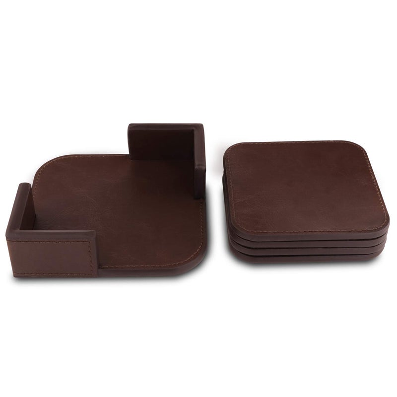 Londo Leather Coasters (Set of 4) â€“ Premium Drink Coasters with Non-Slip Surface, Stylish & Durable Protection for Tables - Image 3